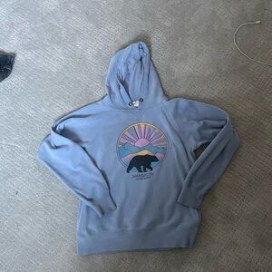 Blue Mammoth Mountain Hoodie with Bear Graphic
